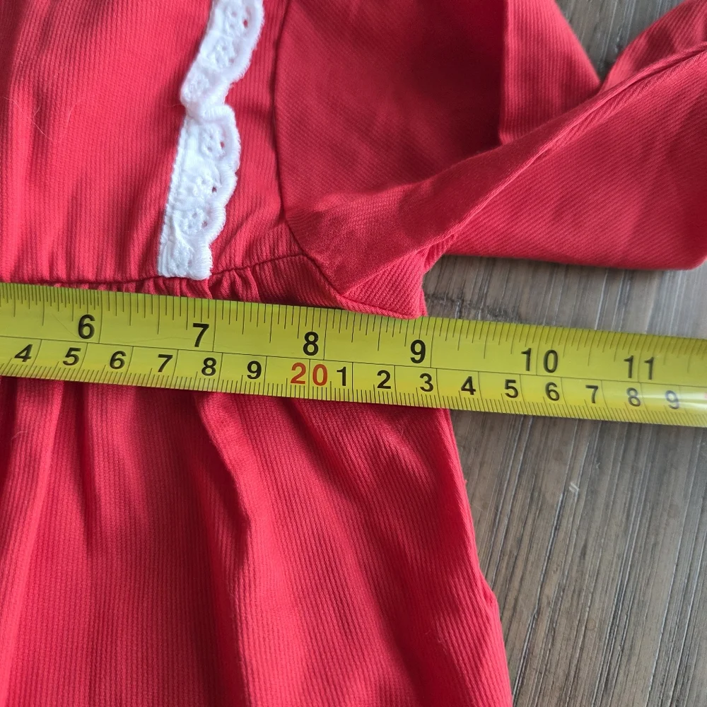 Cecil & Lou Red Dress Lace Detail Infant Size 3 Months 100% Cotton